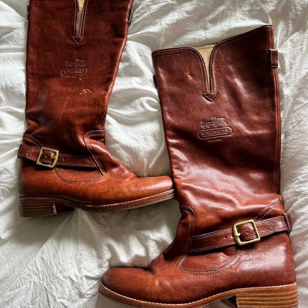 Coach Brown Leatherware with Embossed Logo